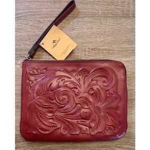 🆕️ Patricia Nash Cassini Wristlet Clutch Tooled Western Bohemian Magenta